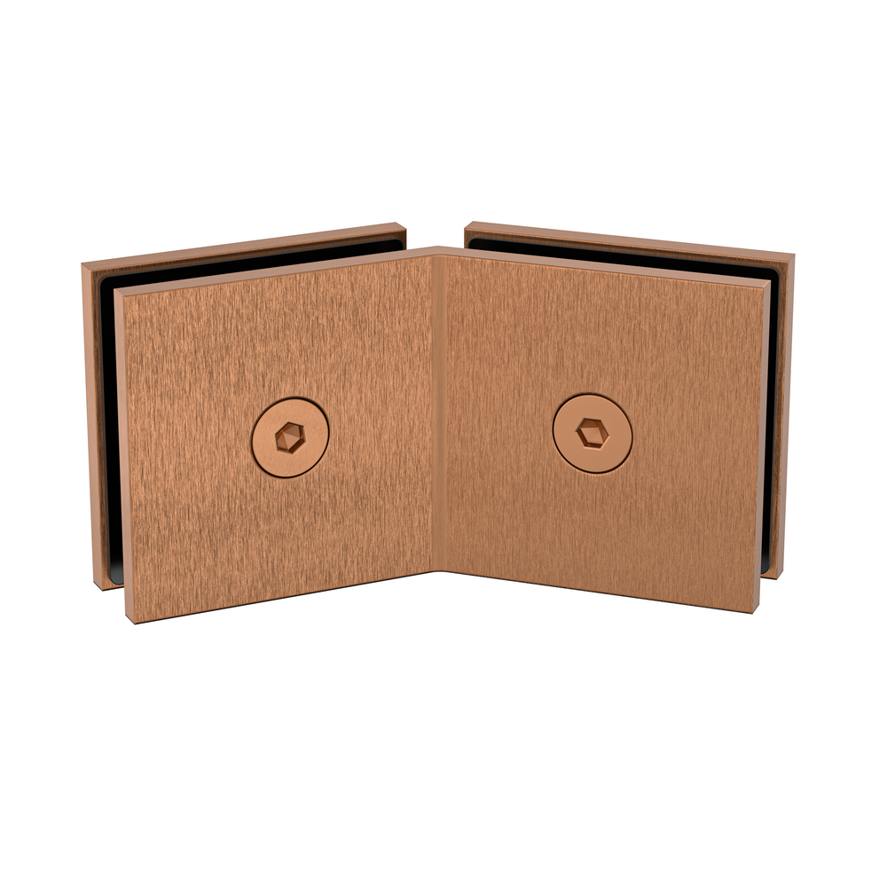 Boston Glass to Glass 135 Degree Bracket Brushed Rose Gold