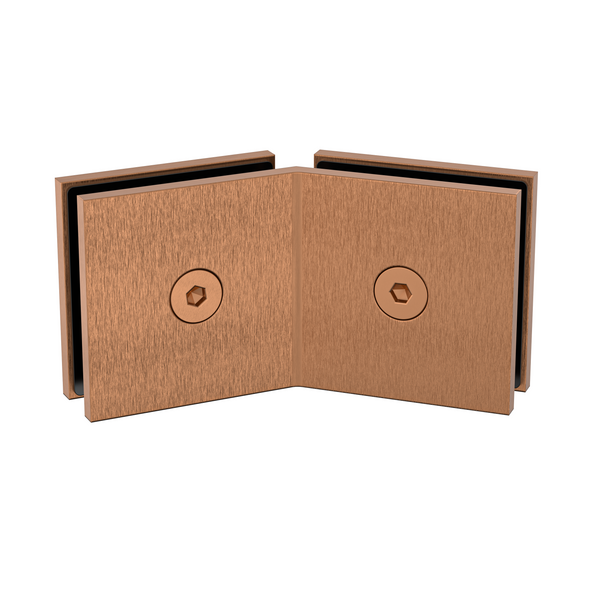 Boston Glass to Glass 135 Degree Bracket Brushed Rose Gold