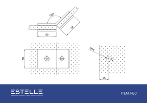 Boston Glass to Glass 135 Degree Bracket Polished Chrome