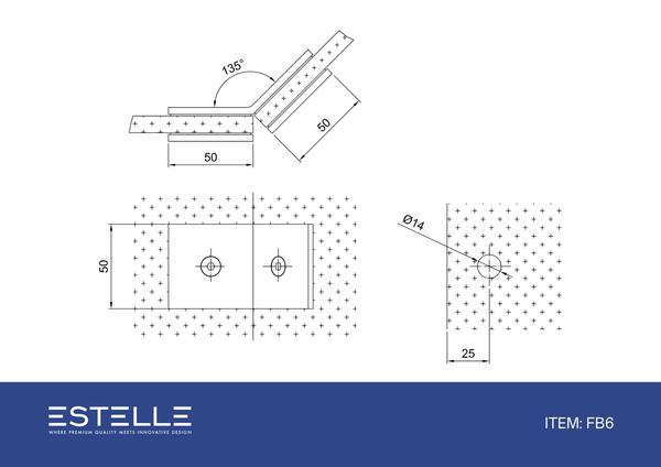 Boston Glass to Glass 135 Degree Bracket Polished Chrome