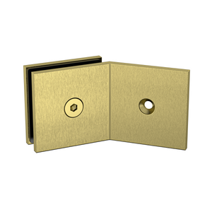 Boston 135 Degree Wall to Glass Bracket Raw Brushed Brass