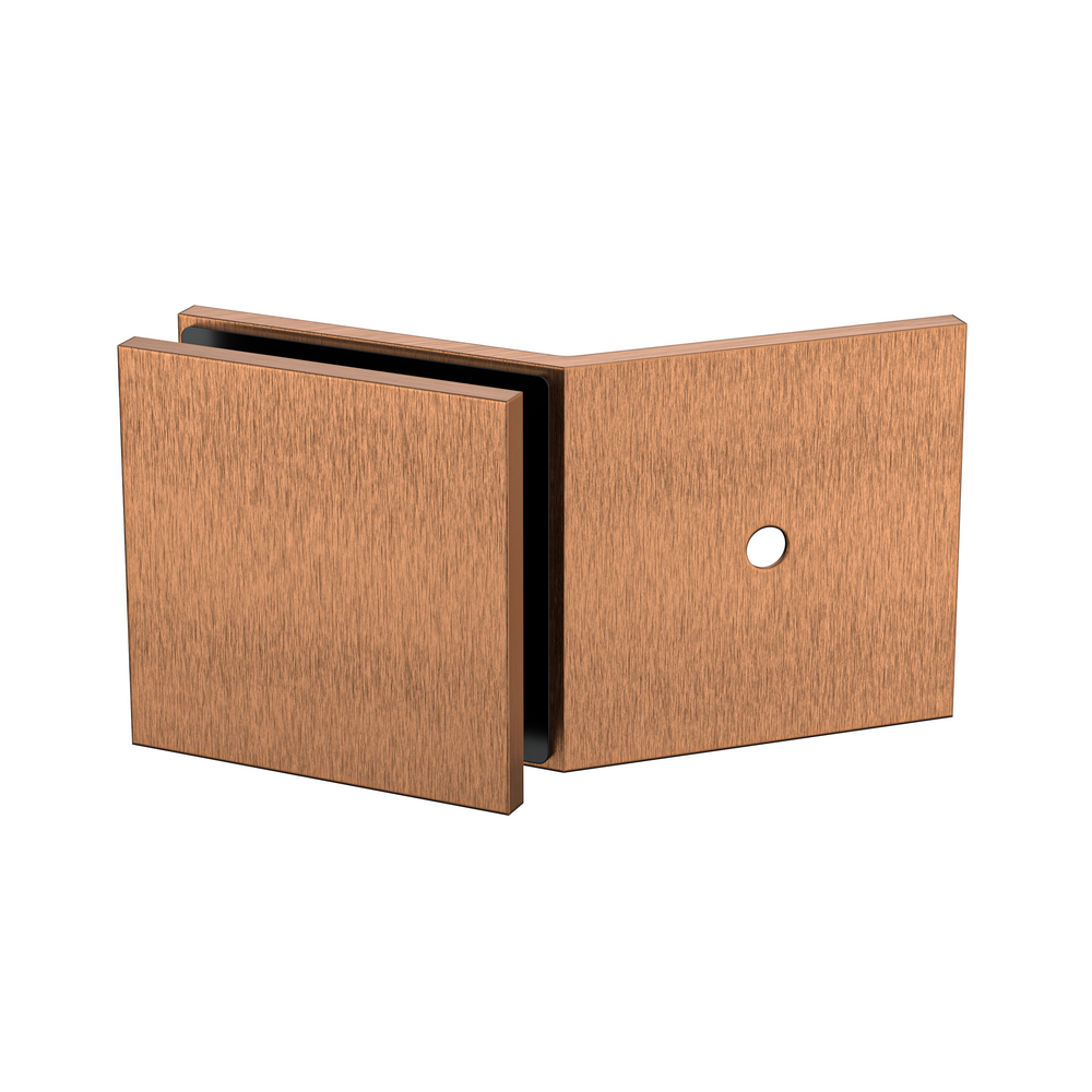 Boston 135 Degree Wall to Glass Bracket Brushed Rose Gold