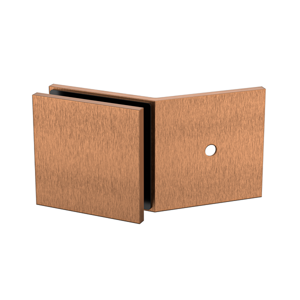 Boston 135 Degree Wall to Glass Bracket Brushed Rose Gold