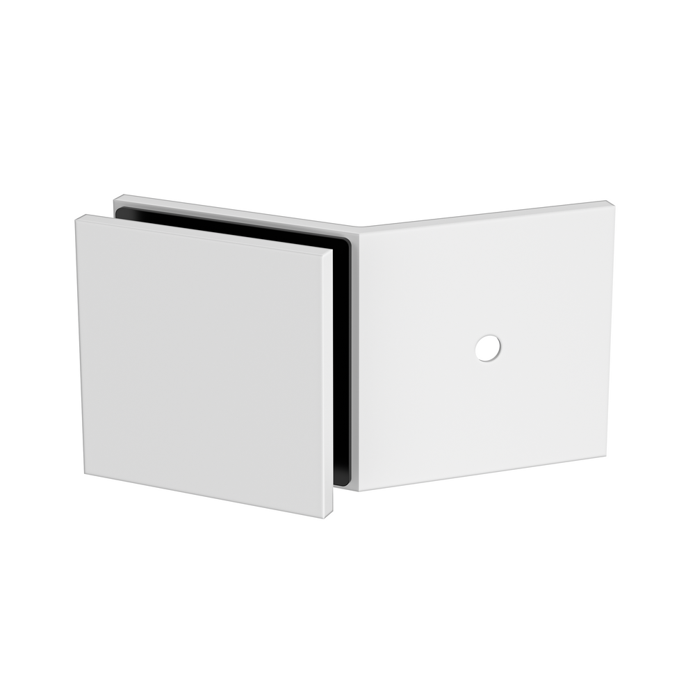 Boston 135 Degree Wall to Glass Bracket White