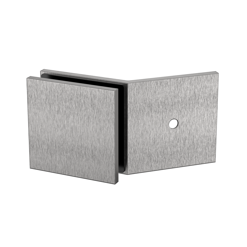 Boston 135 Degree Wall to Glass Bracket Satin Nickel