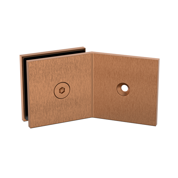 Boston 135 Degree Wall to Glass Bracket Brushed Rose Gold