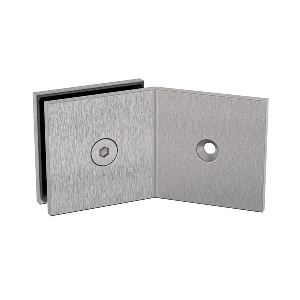 Boston 135 Degree Wall to Glass Bracket Satin Nickel