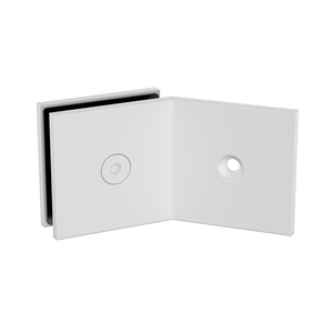 Boston 135 Degree Wall to Glass Bracket White