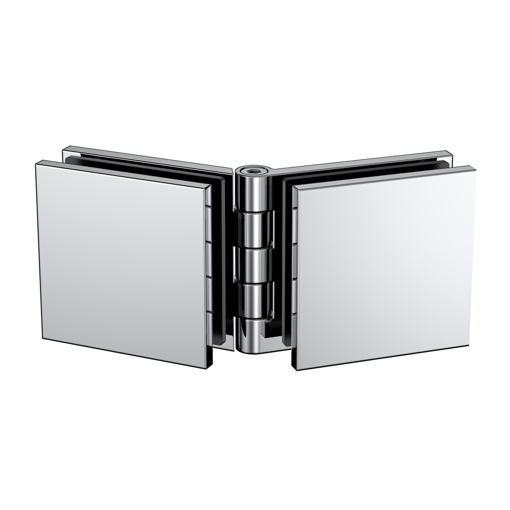 Adjustable Angle Glass to Glass Bracket with 50mm Cover Plate - Polished Chrome