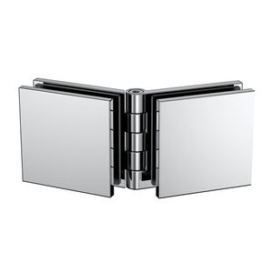 Adjustable Angle Glass to Glass Bracket with 50mm Cover Plate - Polished Chrome