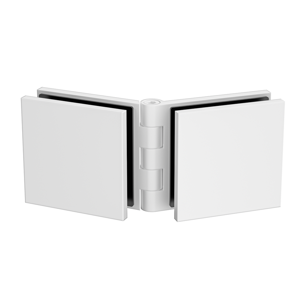 Adjustable Angle Glass to Glass Bracket with 50mm Cover Plate - White