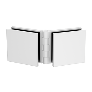 Adjustable Angle Glass to Glass Bracket with 50mm Cover Plate - White