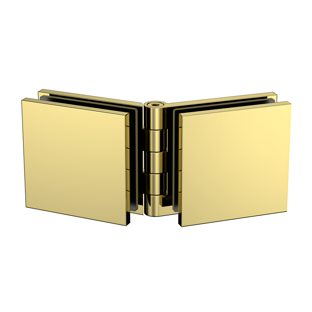 Adjustable Angle Glass to Glass Bracket with 50mm Cover Plate - Polished Gold