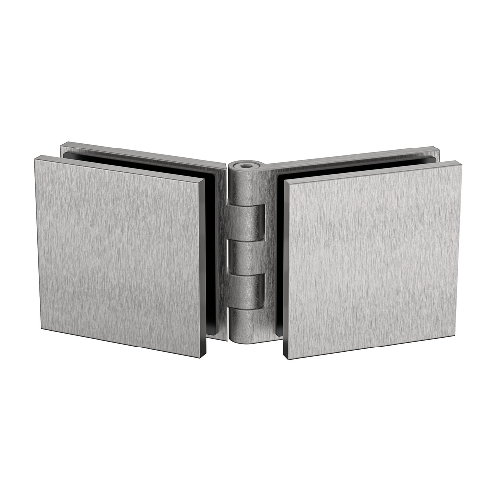 Adjustable Angle Glass to Glass Bracket with 50mm Cover Plate - Satin Nickel