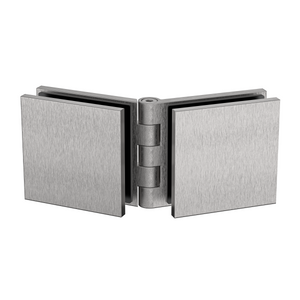 Adjustable Angle Glass to Glass Bracket with 50mm Cover Plate - Satin Nickel