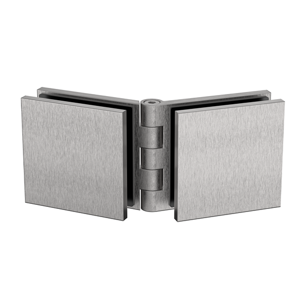 Adjustable Angle Glass to Glass Bracket with 50mm Cover Plate - Satin Nickel
