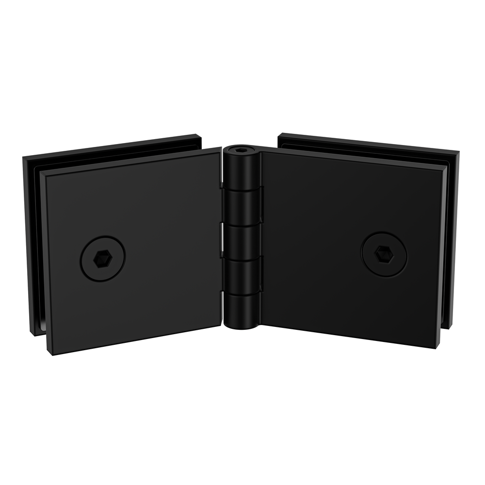 Adjustable Angle Glass to Glass Bracket with 50mm Cover Plate - Matte Black