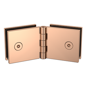 Adjustable Angle Glass to Glass Bracket with 50mm Cover Plate - Polished Rose Gold