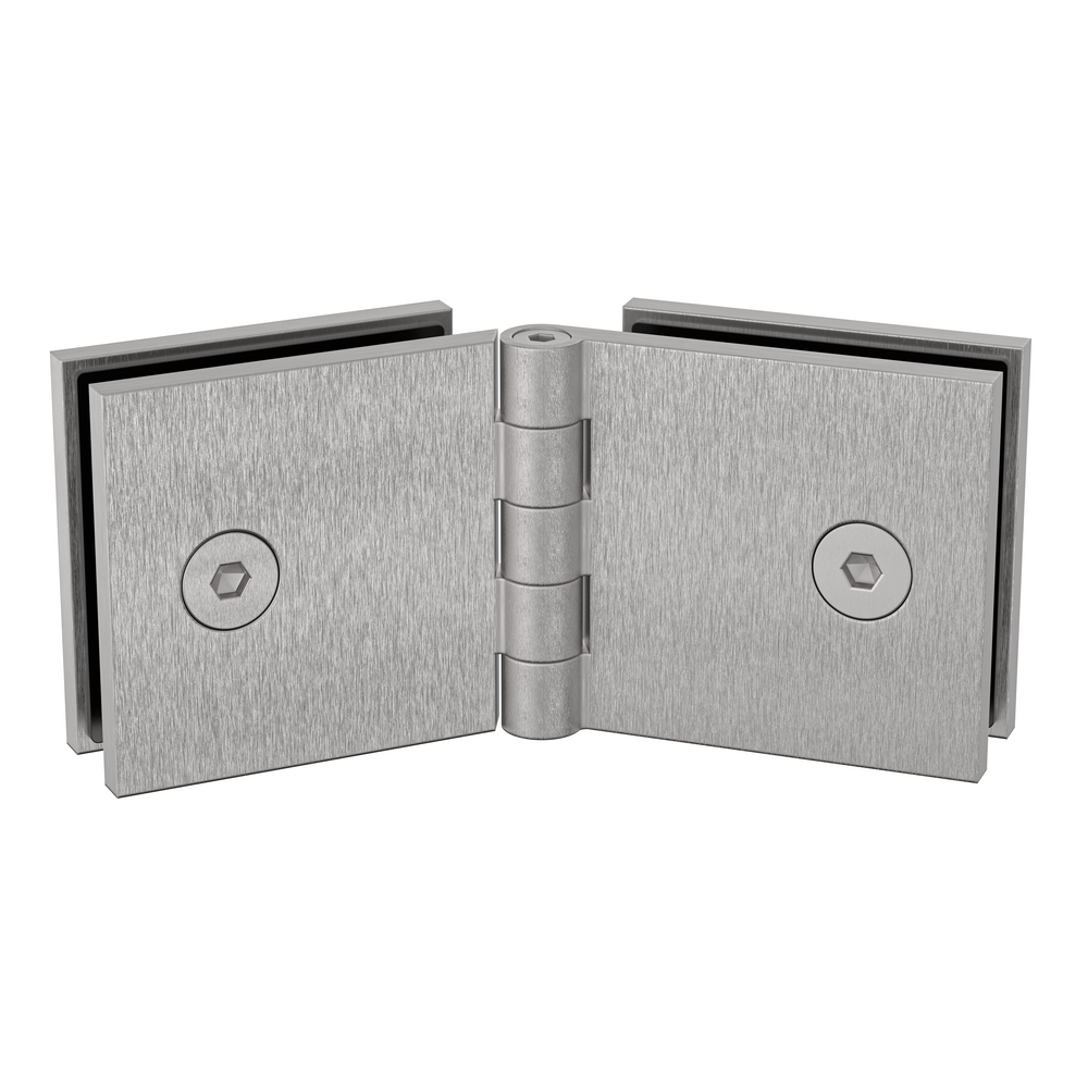 Adjustable Angle Glass to Glass Bracket with 50mm Cover Plate - Satin Nickel