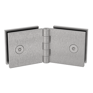Adjustable Angle Glass to Glass Bracket with 50mm Cover Plate - Satin Nickel