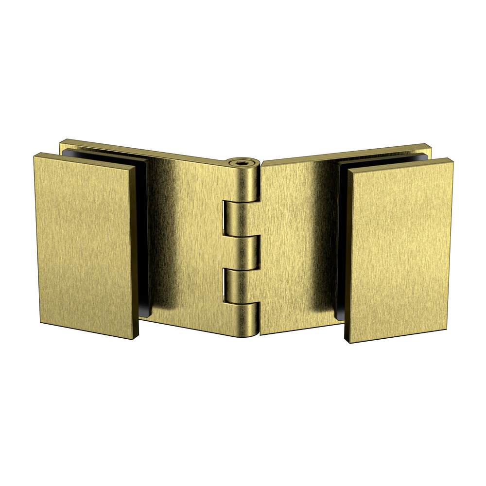 Adjustable Angle Glass to Glass Bracket with 30mm Cover Plate - Brushed Brass