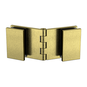 Adjustable Angle Glass to Glass Bracket with 30mm Cover Plate - Raw Brushed Brass