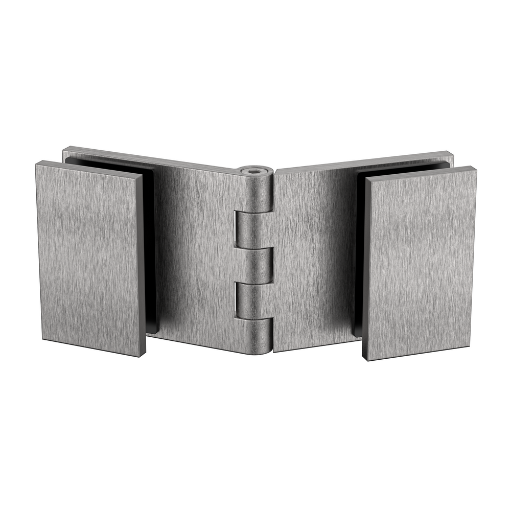 Adjustable Angle Glass to Glass Bracket with 30mm Cover Plate - Satin Nickel