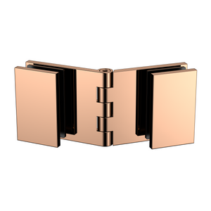 Adjustable Angle Glass to Glass Bracket with 30mm Cover Plate - Polished Rose Gold