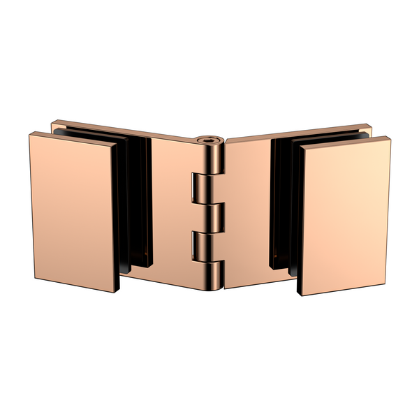 Adjustable Angle Glass to Glass Bracket with 30mm Cover Plate - Polished Rose Gold