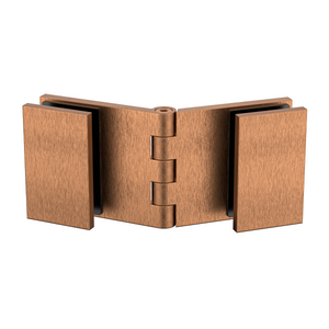 Adjustable Angle Glass to Glass Bracket with 30mm Cover Plate - Brushed Rose Gold