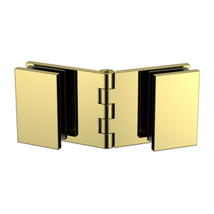 Adjustable Angle Glass to Glass Bracket with 30mm Cover Plate - Polished Gold