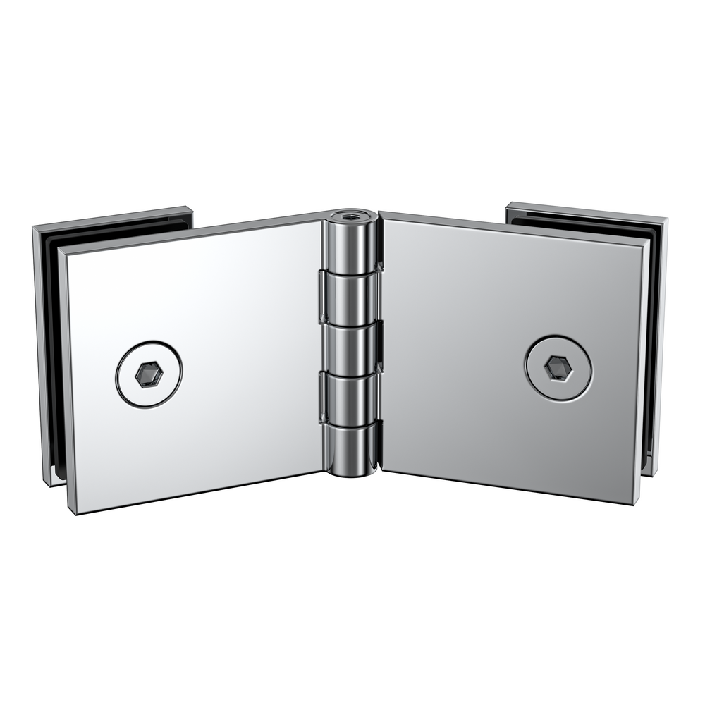 Adjustable Angle Glass to Glass Bracket with 30mm Cover Plate - Polished Chrome