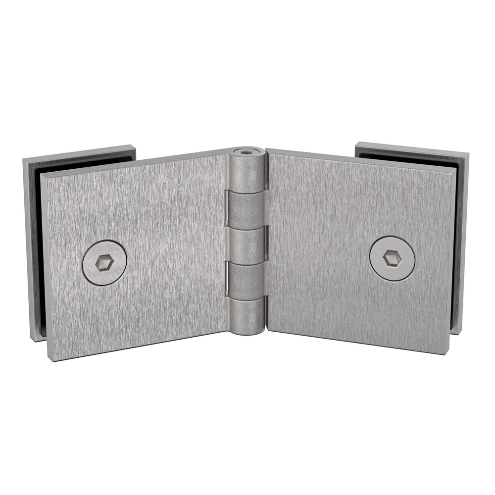 Adjustable Angle Glass to Glass Bracket with 30mm Cover Plate - Satin Nickel