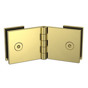 Adjustable Angle Glass to Glass Bracket with 30mm Cover Plate - Polished Gold