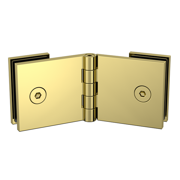 Adjustable Angle Glass to Glass Bracket with 30mm Cover Plate - Polished Gold