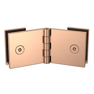 Adjustable Angle Glass to Glass Bracket with 30mm Cover Plate - Polished Rose Gold