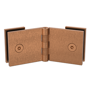 Adjustable Angle Glass to Glass Bracket with 30mm Cover Plate - Brushed Rose Gold