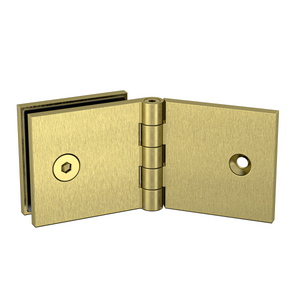 Adjustable Angle Wall to Glass Bracket with 50mm Cover Plate -Raw Brushed Brass