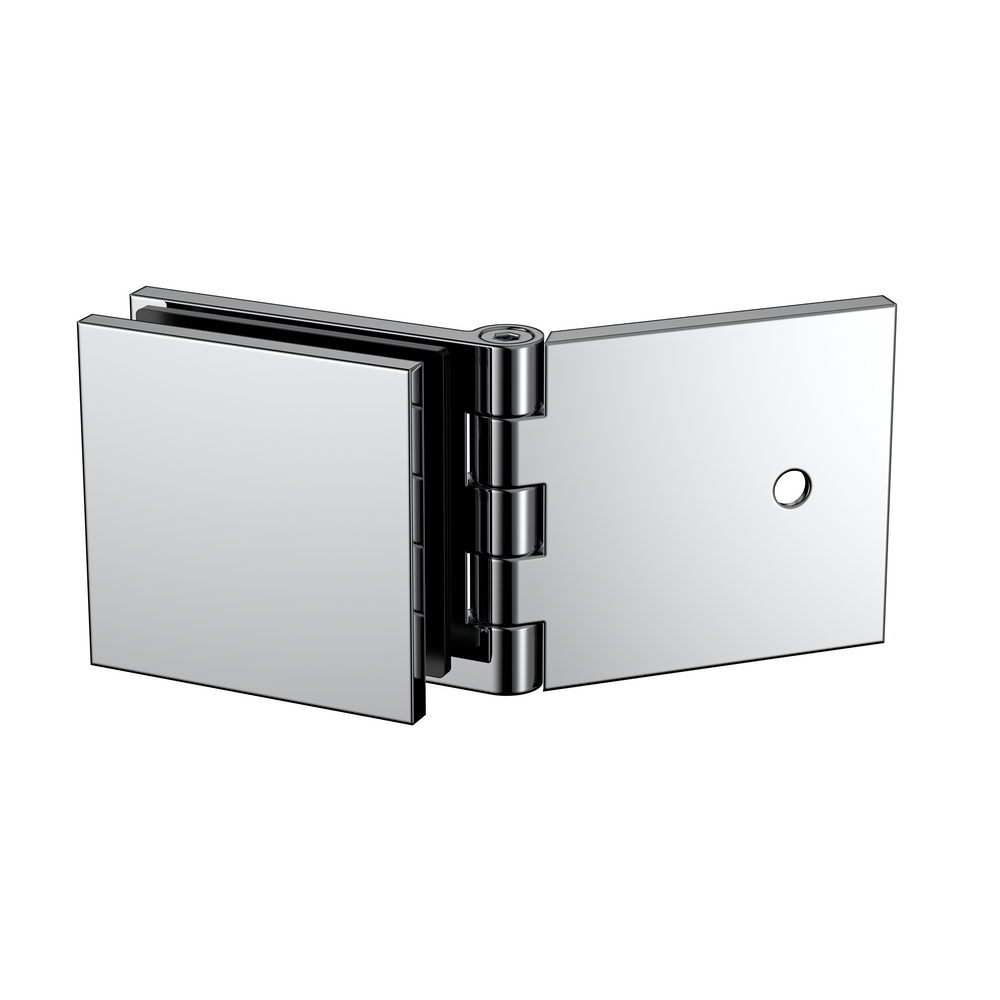 Adjustable Angle Wall to Glass Bracket with 50mm Cover Plate - Polished Chrome