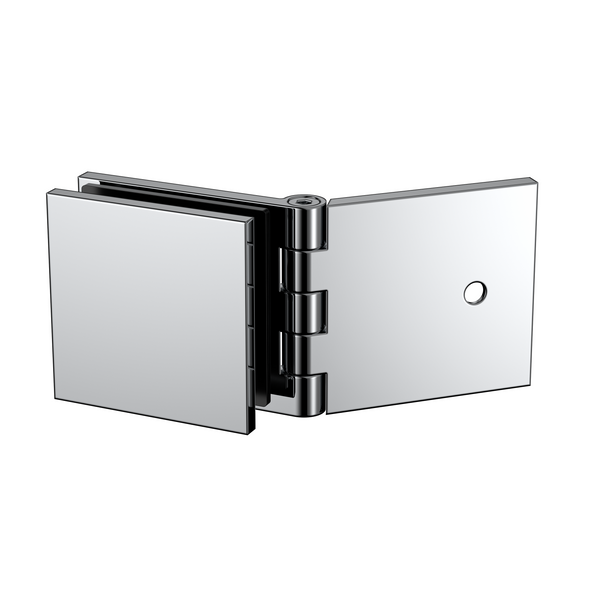 Adjustable Angle Wall to Glass Bracket with 50mm Cover Plate - Polished Chrome