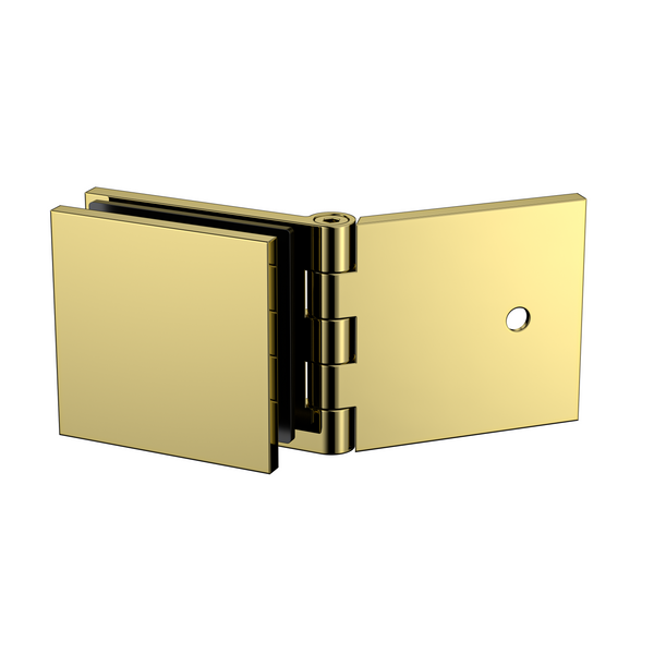 Adjustable Angle Wall to Glass Bracket with 50mm Cover Plate - Polished Gold