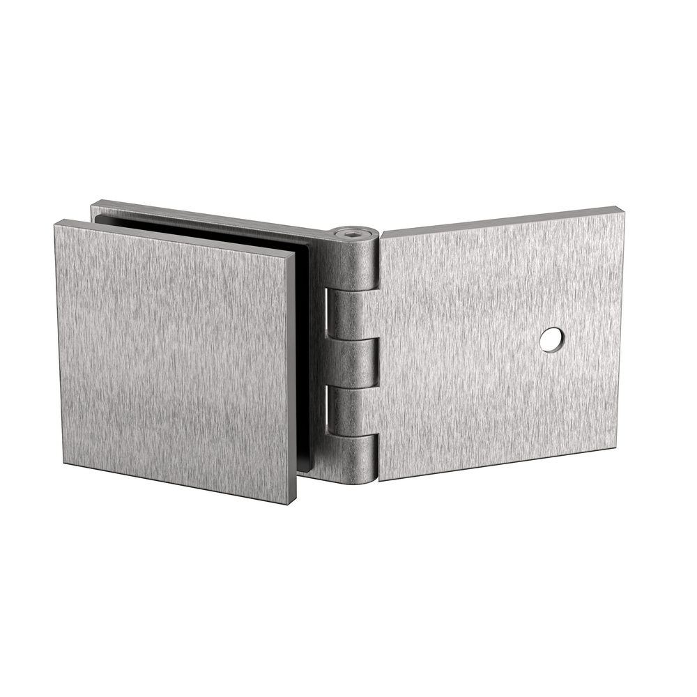 Adjustable Angle Wall to Glass Bracket with 50mm Cover Plate - Satin Nickel