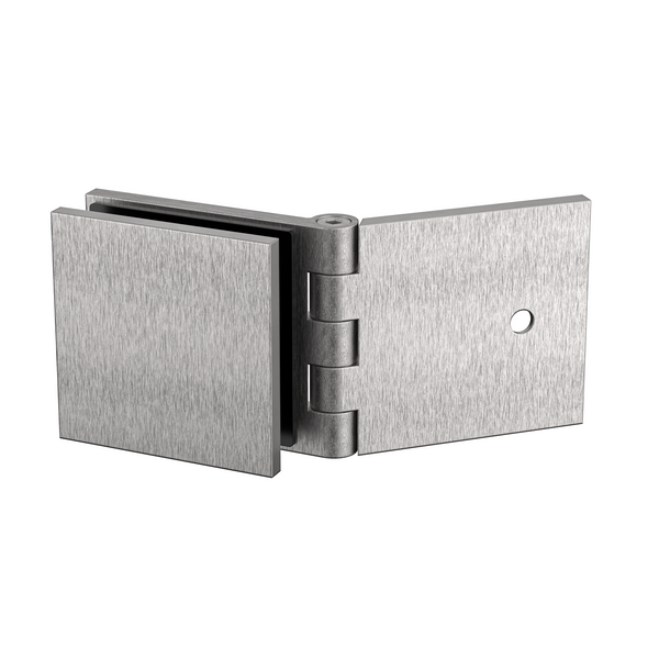 Adjustable Angle Wall to Glass Bracket with 50mm Cover Plate - Satin Nickel