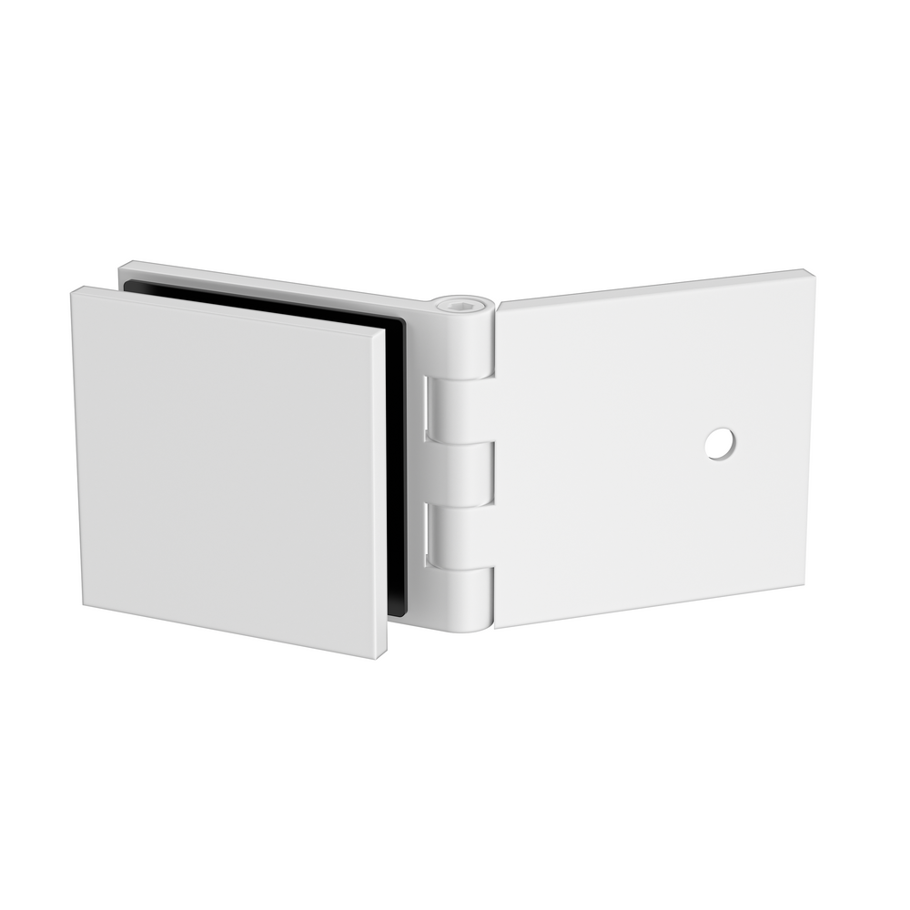 Adjustable Angle Wall to Glass Bracket with 50mm Cover Plate - White