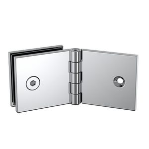 Adjustable Angle Wall to Glass Bracket with 50mm Cover Plate - Polished Chrome