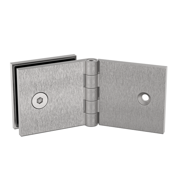 Adjustable Angle Wall to Glass Bracket with 50mm Cover Plate - Satin Nickel
