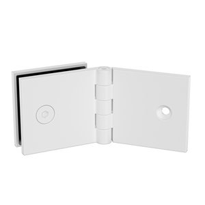 Adjustable Angle Wall to Glass Bracket with 50mm Cover Plate - White