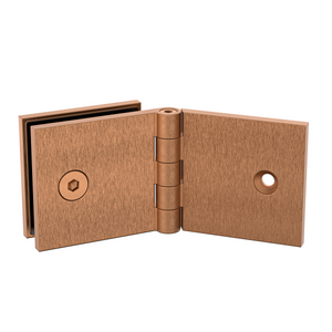 Adjustable Angle Wall to Glass Bracket with 50mm Cover Plate - Brushed Rose Gold