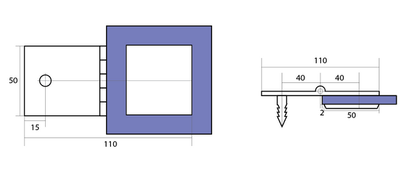 Adjustable Angle Wall to Glass Bracket with 50mm Cover Plate -Raw Brushed Brass