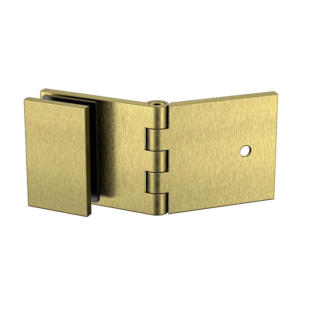 Adjustable Angle Wall to Glass Brackets with 30mm Cover plate - Raw Brushed Brass